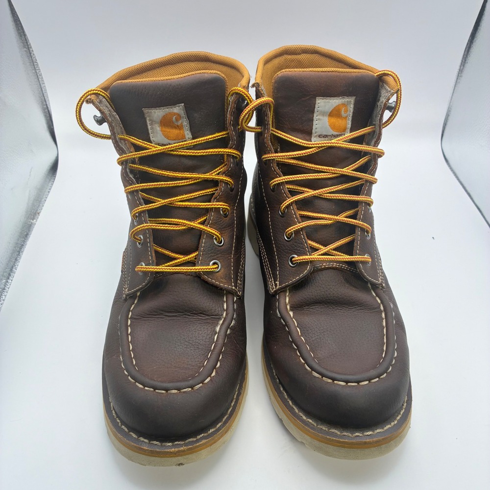 Carhartt CMW6095 Men's 10.5 M Waterproof Moc Toe Wedge Work Boots Brown